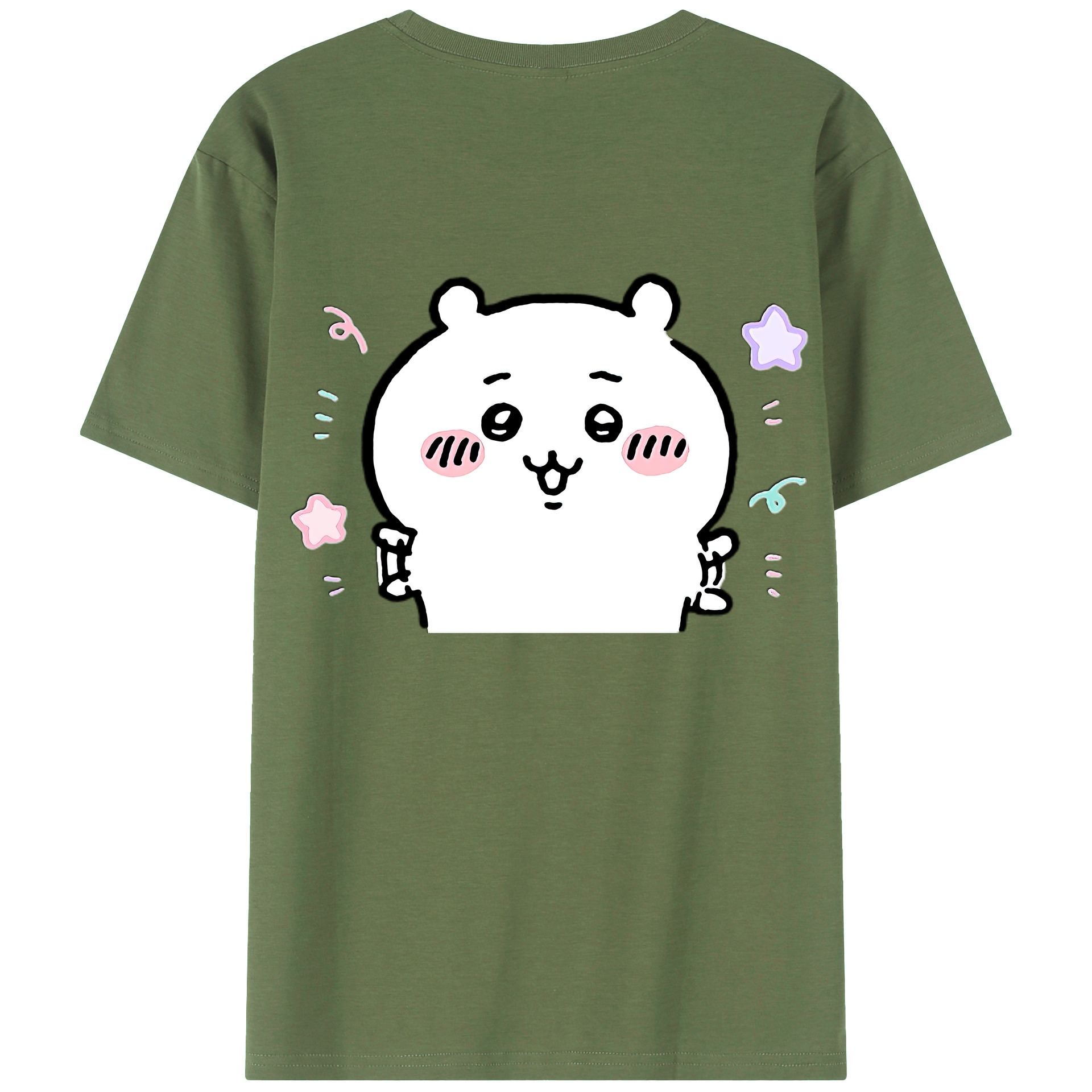 （画像用） ちいかわ ちいかわ Chii-kawa chiikawa 綿100％ メンズ半袖Tシャツ（バックプリント） 通気性